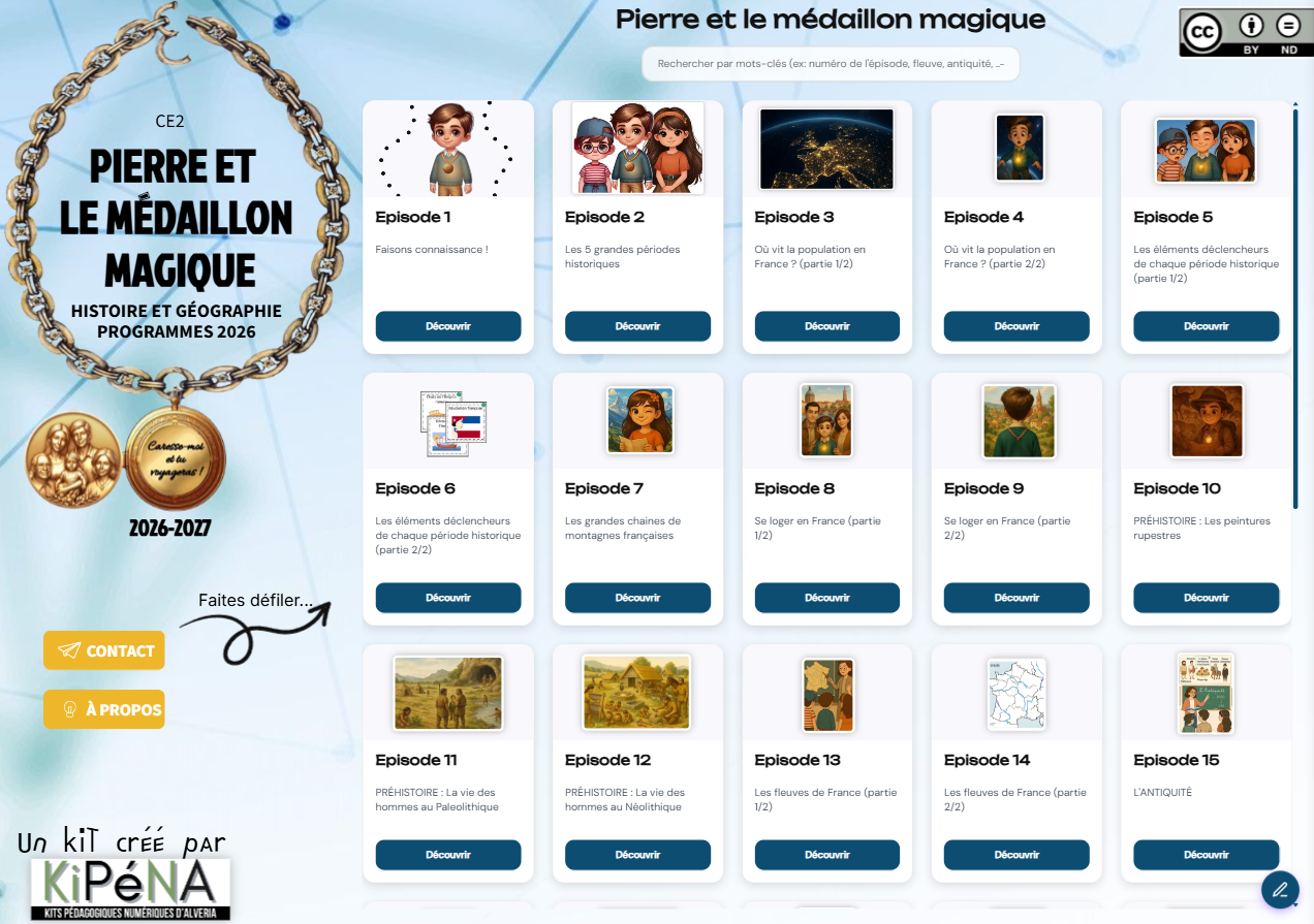 Kit annuel complet HG "Pierre et le médaillon magique" - V2